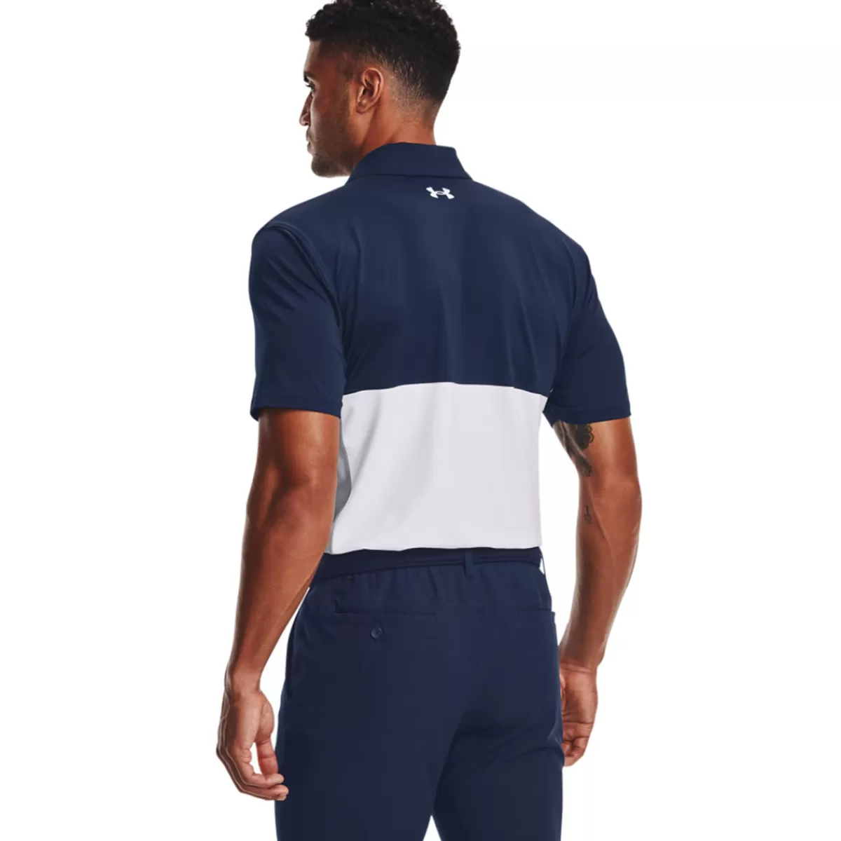 Online Men's Performance Blocked Stretch Golf Polo Shirt Men Men's Golf Polo Shirts