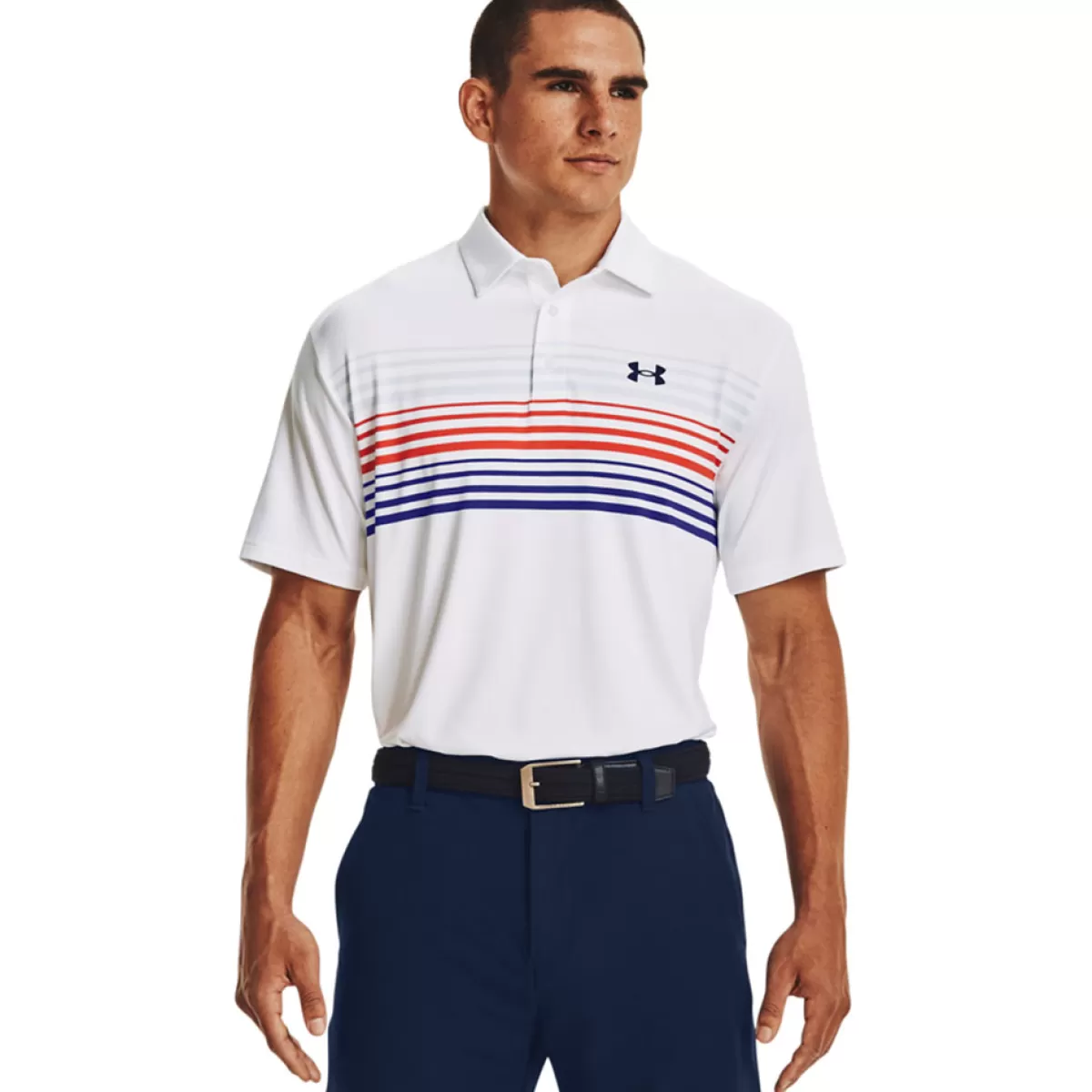 Best Under Armour Men's Playoff 2.0 Shift Golf Polo Shirt White/Blue