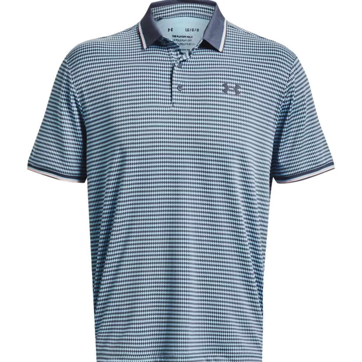 Online Under Armour Men's Playoff 3.0 Rib Printed Golf Polo Shirt Downpour Gray/Blizzard/Gray