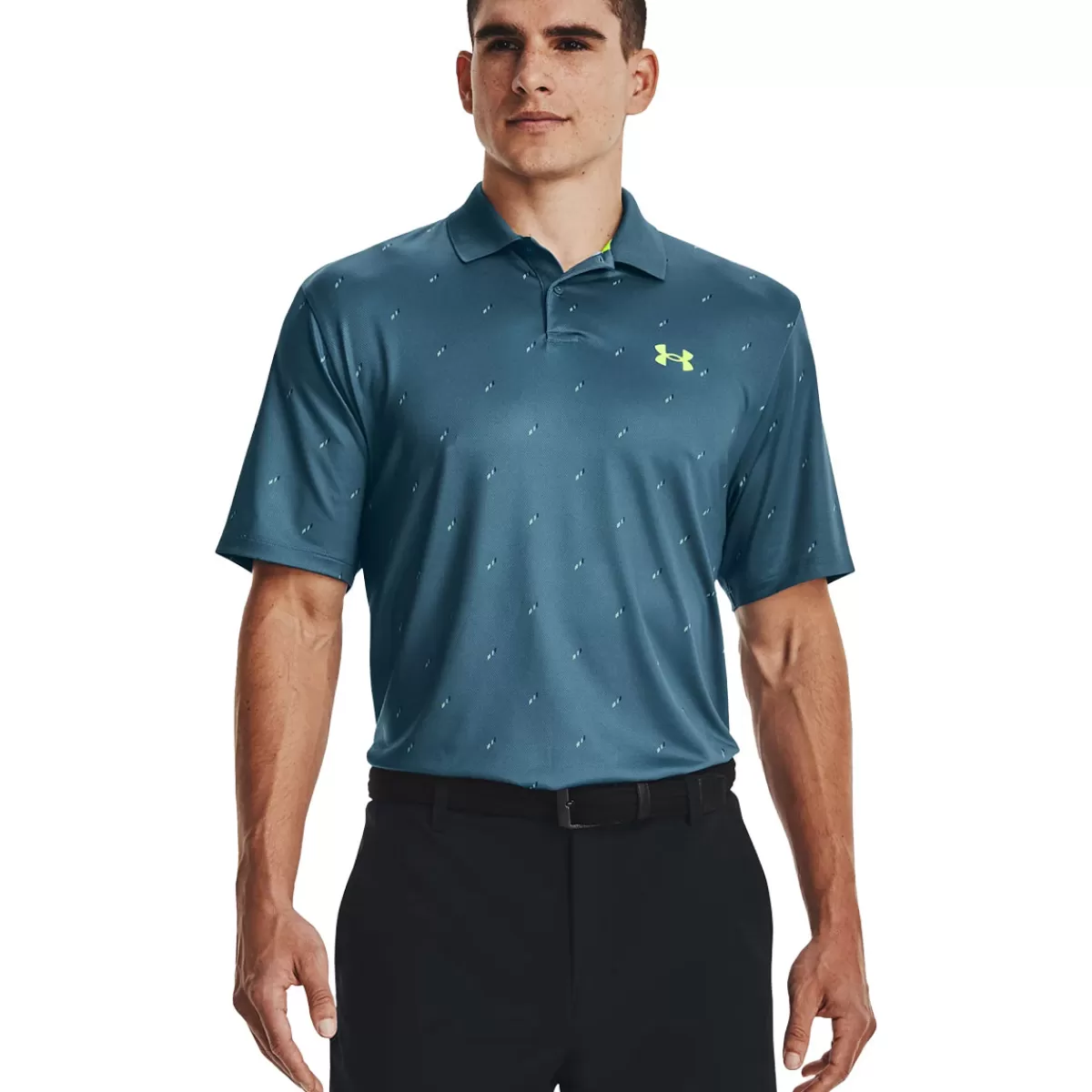Flash Sale Under Armour Performance 3.0 Deuces Golf Polo Shirt Static Blue/Still Water/Lime